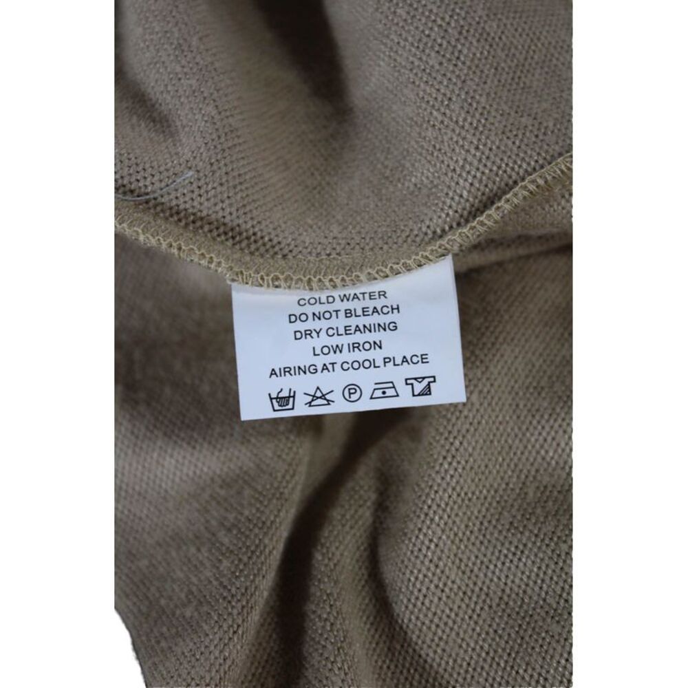 Muze Women Beige Wool Blend Collared Zip Pullover Sweatshirt Size XL - Picture 4 of 5